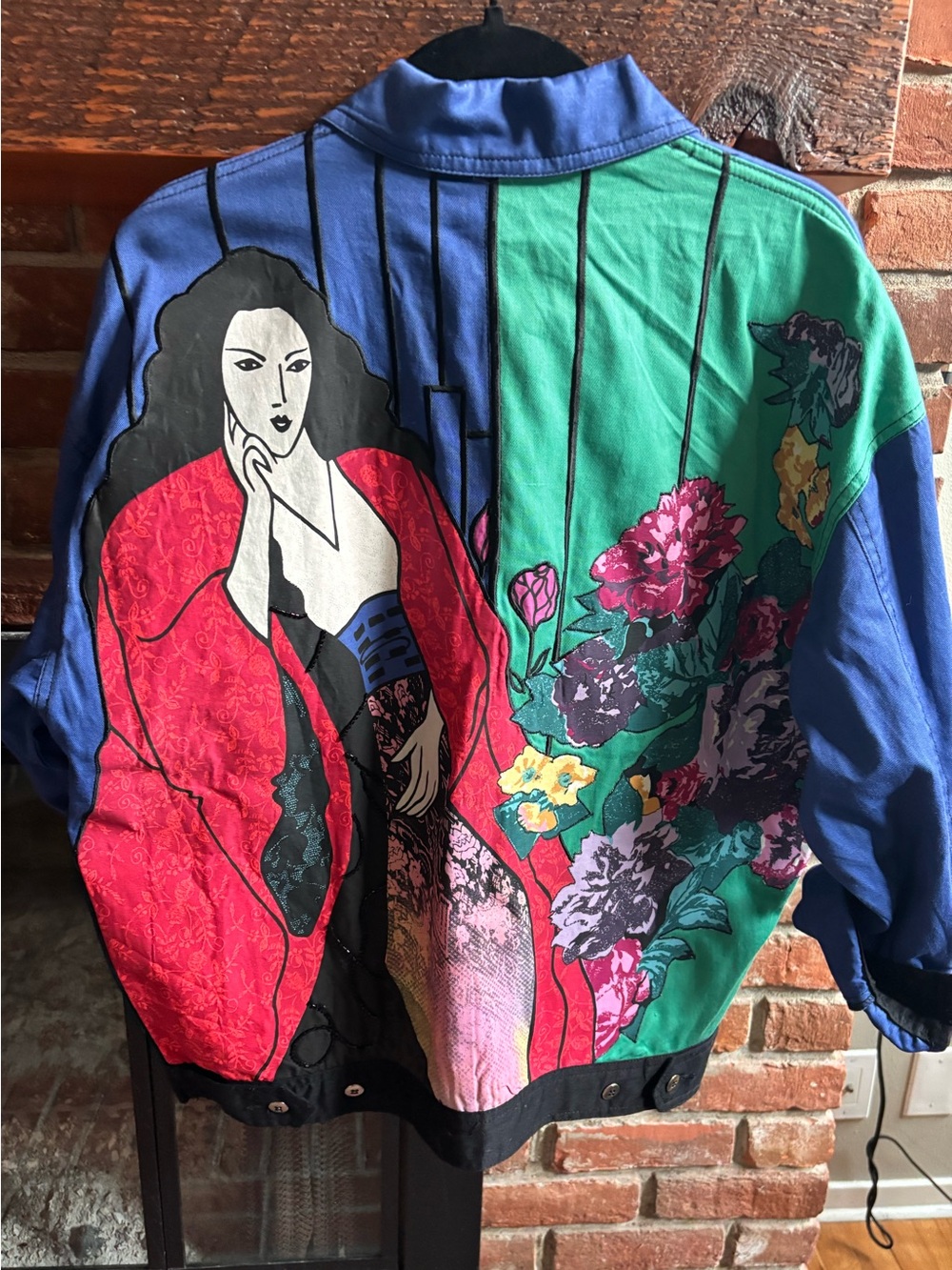 RARE vintage graphic art trucker jacket
